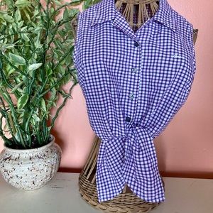 Vintage purple/white Guess sleeveless blouse